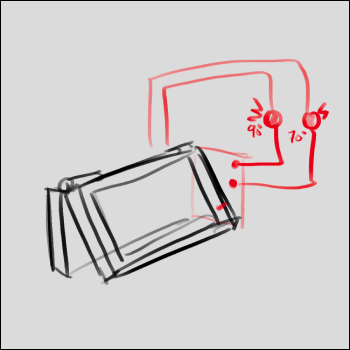 Window that lights up different lights at different angles