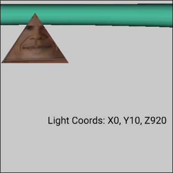 Had a light source that was movable by the user, with debugging text there