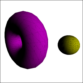 Donut and sphere, the sphere was the light source