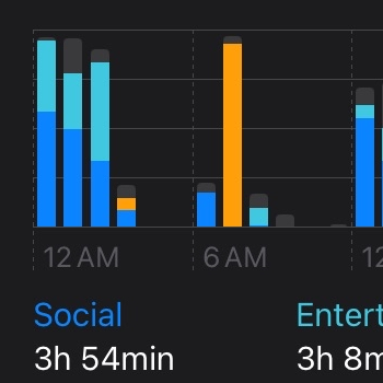Close up of my screentime and what categories of apps were used.